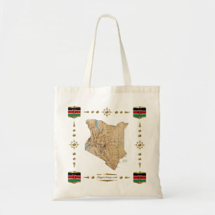 Carte du Kenya + sac drapeaux
