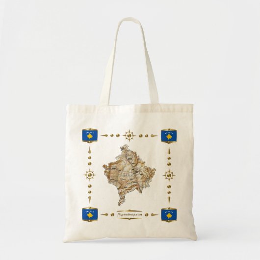 Carte du Kosovo + sac à drapeaux (Devant)