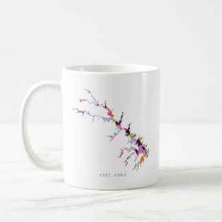 Carte du lac Anna Silhouette Café Mug