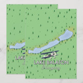 Carte du lac Balaton Hongrie (Devant / Derrière)