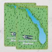 Carte du lac Canyon Ferry Lake Montana (Devant / Derrière)