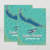 Carte du lac Chelan Washington (Devant / Derrière)