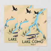 Carte du lac de Côme Italie poster de voyage (Devant / Derrière)