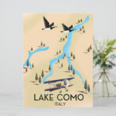 Carte du lac de Côme Italie poster de voyage (Debout devant)