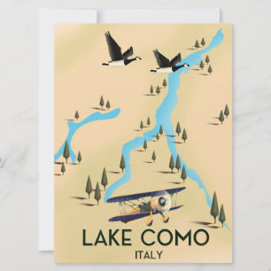 Carte du lac de Côme Italie poster de voyage