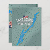 Carte du lac George New York (Devant / Derrière)