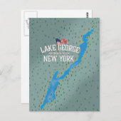 Carte du lac George New York (Devant / Derrière)
