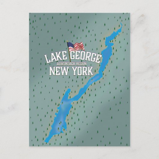 Carte du lac George New York (Devant)