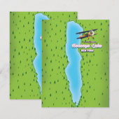 carte du lac Honeoye New York (Devant / Derrière)