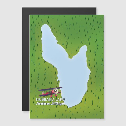 Carte du lac Hubbard dans le nord du Michigan (Devant / Derrière)