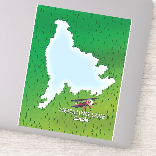 Carte du lac Hubbard Nord du Michigan Sticker (Détail)