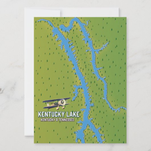 Carte du lac Kentucky USA (Devant)