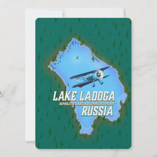 Carte du lac Ladoga poster de voyage