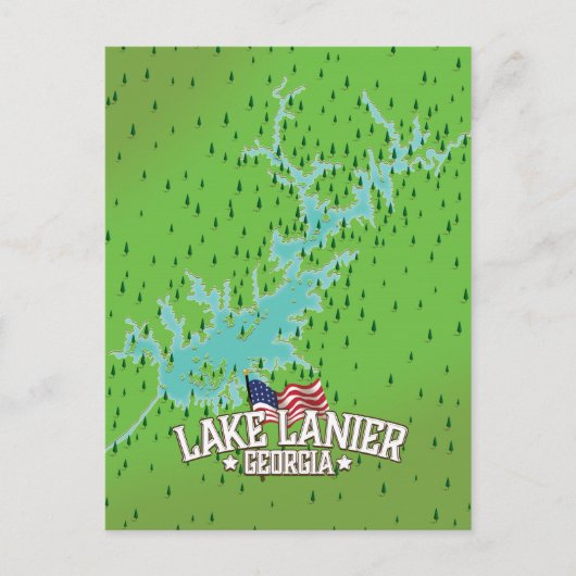 Carte du lac Lanier Georgia (Devant)