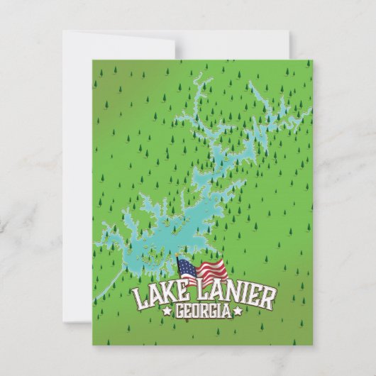 Carte du lac Lanier Georgia (Devant)