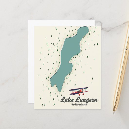 Carte du lac Lungern Suisse (Devant/Arrière en situation)