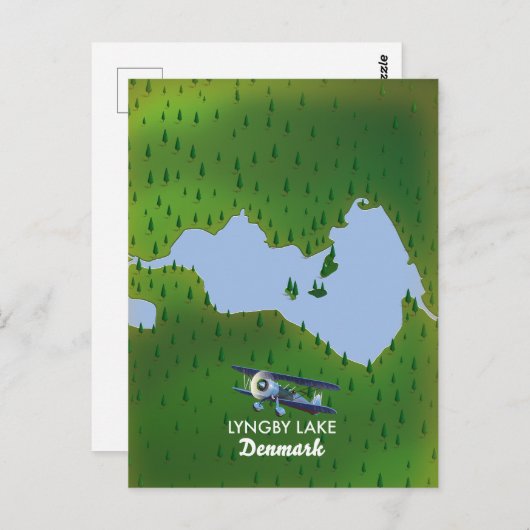 Carte du lac Lyngby Danemark (Devant / Derrière)