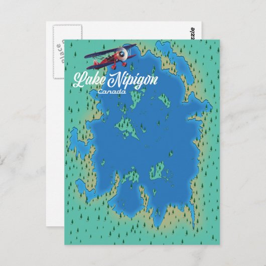 Carte du lac Nipigon Canada (Devant / Derrière)