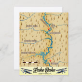 Carte du lac Oahe Dakota du Sud (Devant / Derrière)