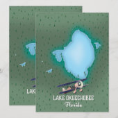 Carte du lac Okeechobee Floride. (Devant / Derrière)