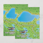 Carte du lac Pontchartrain Louisiane (Devant / Derrière)