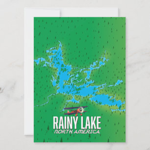 Carte du lac Rainy d'Amérique du Nord