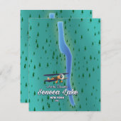Carte du lac Seneca, NYC (Devant / Derrière)