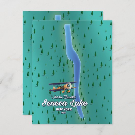 Carte du lac Seneca, NYC (Devant / Derrière)