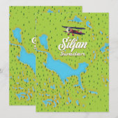 Carte du lac Siljan Suède (Devant / Derrière)