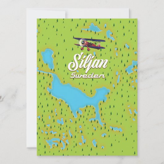 Carte du lac Siljan Suède (Devant)