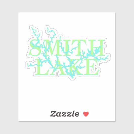 Carte du lac Smith Sticker bleu et vert (Feuille)