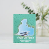 carte du lac St Clair USA Canada (Debout devant)
