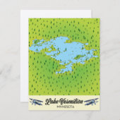 Carte du lac Vermilion Minnesota (Devant / Derrière)