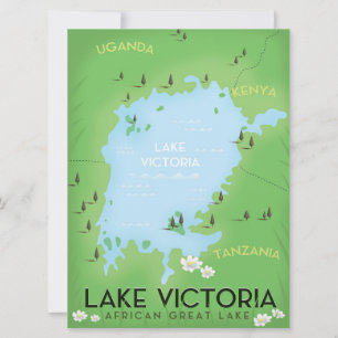 Carte du lac Victoria - Afrique Grand Lac art de v