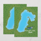 Carte du lac Wular en Inde (Devant / Derrière)