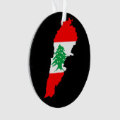 Carte du Liban avec aimant en pierre de drapeau (devant)