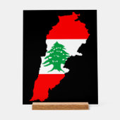 Carte du Liban avec drapeau (Recto)