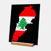 Carte du Liban avec drapeau (Angle)