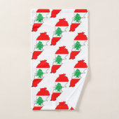 Carte du Liban avec drapeau (Serviette à main)