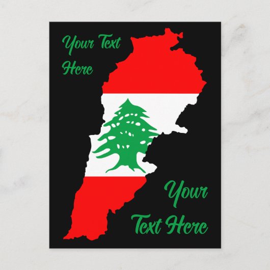Carte du Liban avec drapeau (Devant)