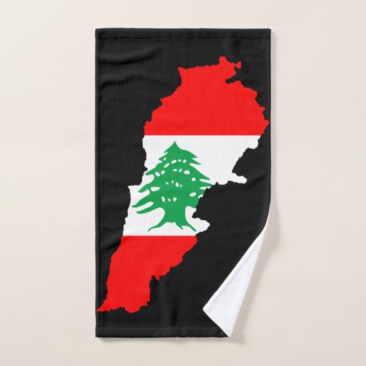 Carte du Liban avec drapeau (Serviette à main)