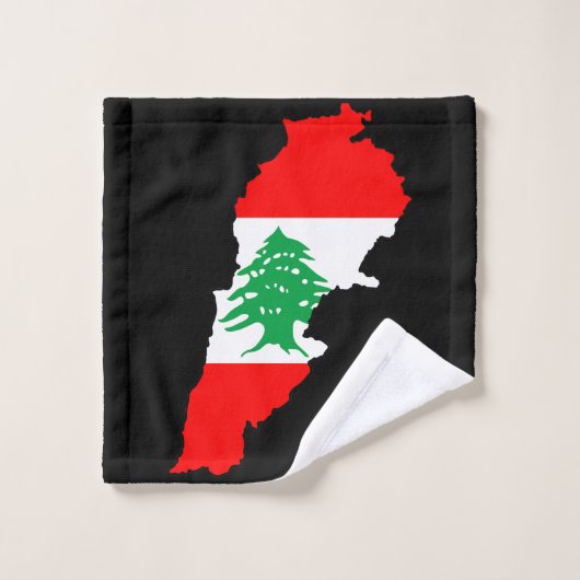 Carte du Liban avec drapeau (Gant de toilette)