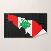 Carte du Liban avec drapeau (Serviette à main)