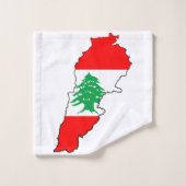 Carte du Liban avec drapeau (Gant de toilette)