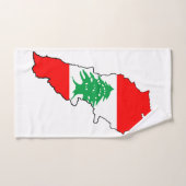 Carte du Liban avec drapeau (Serviette à main)