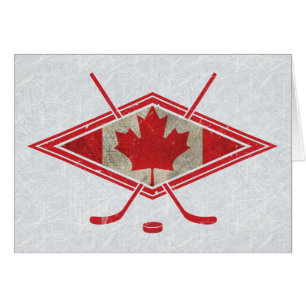 Carte du logo du drapeau canadien de hockey