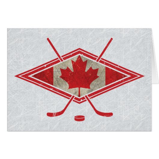 Carte du logo du drapeau canadien de hockey (Devant horizontal)