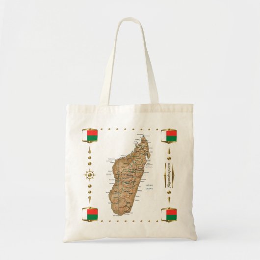 Carte du Madagascar + Sac de drapeaux (Devant)