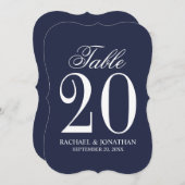 Carte du Mariage bleu marine (Devant / Derrière)