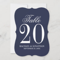 Carte du Mariage bleu marine